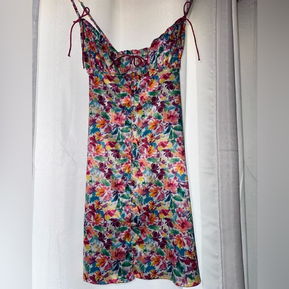 SOLD For Love & Lemons Watercolor Floral Slip Dress - Picture 6 of 8